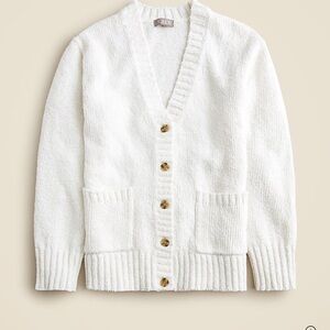 J. Crew Women's Cream Cardigan with Button Detail